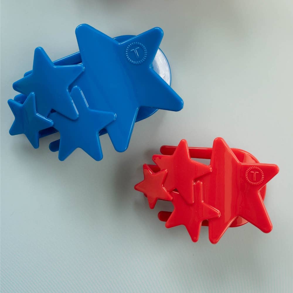 TELETIES - Flat Hair Clip | Medium | Red Shooting Star