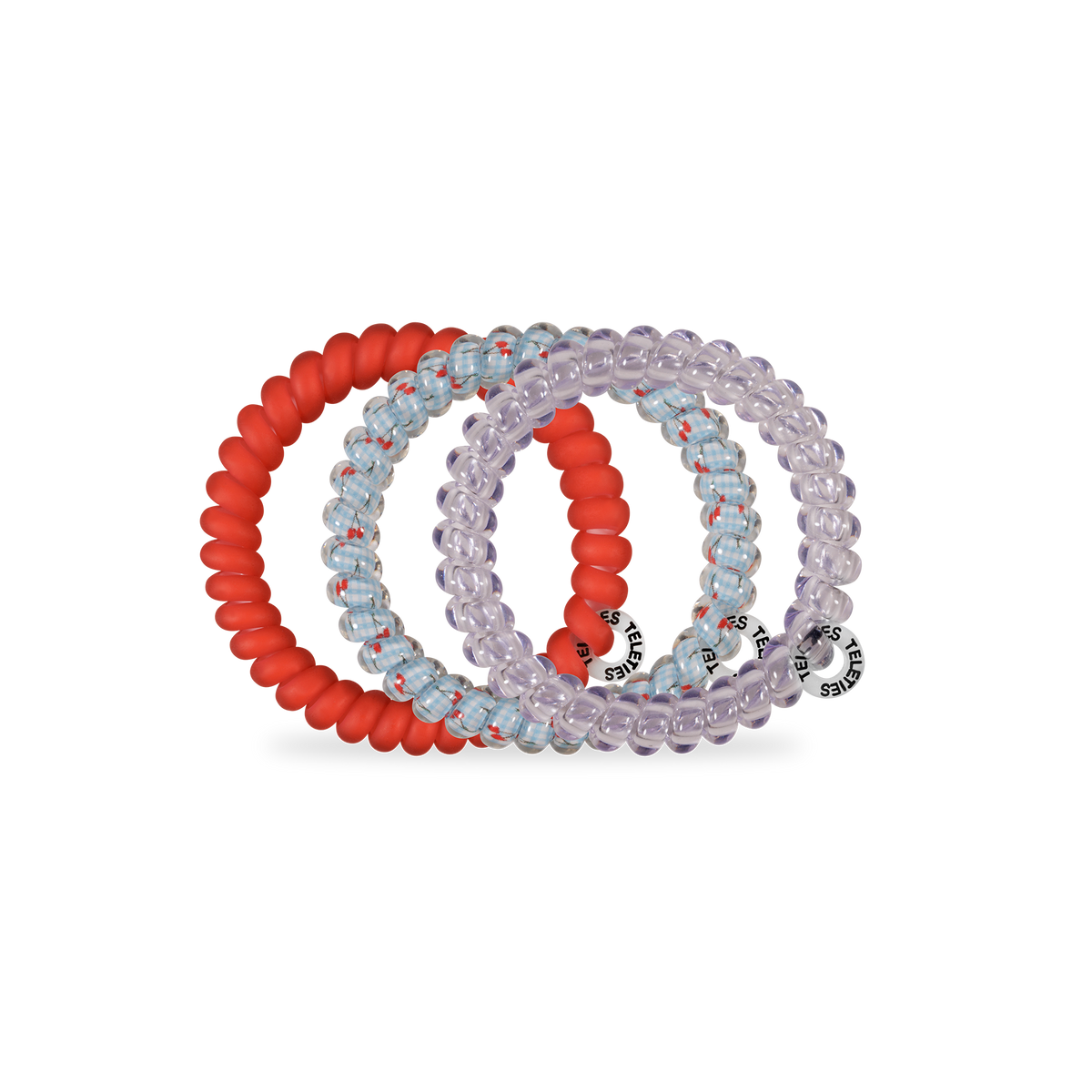 TELETIES - Spiral Hair Coils | Small | Basket of Cherries
