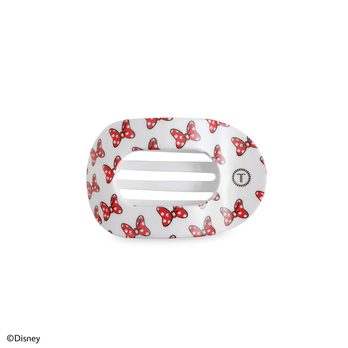 TELETIES - Minnie Mouse Loves Her Bows! | Small | Flat Round Hair Clip