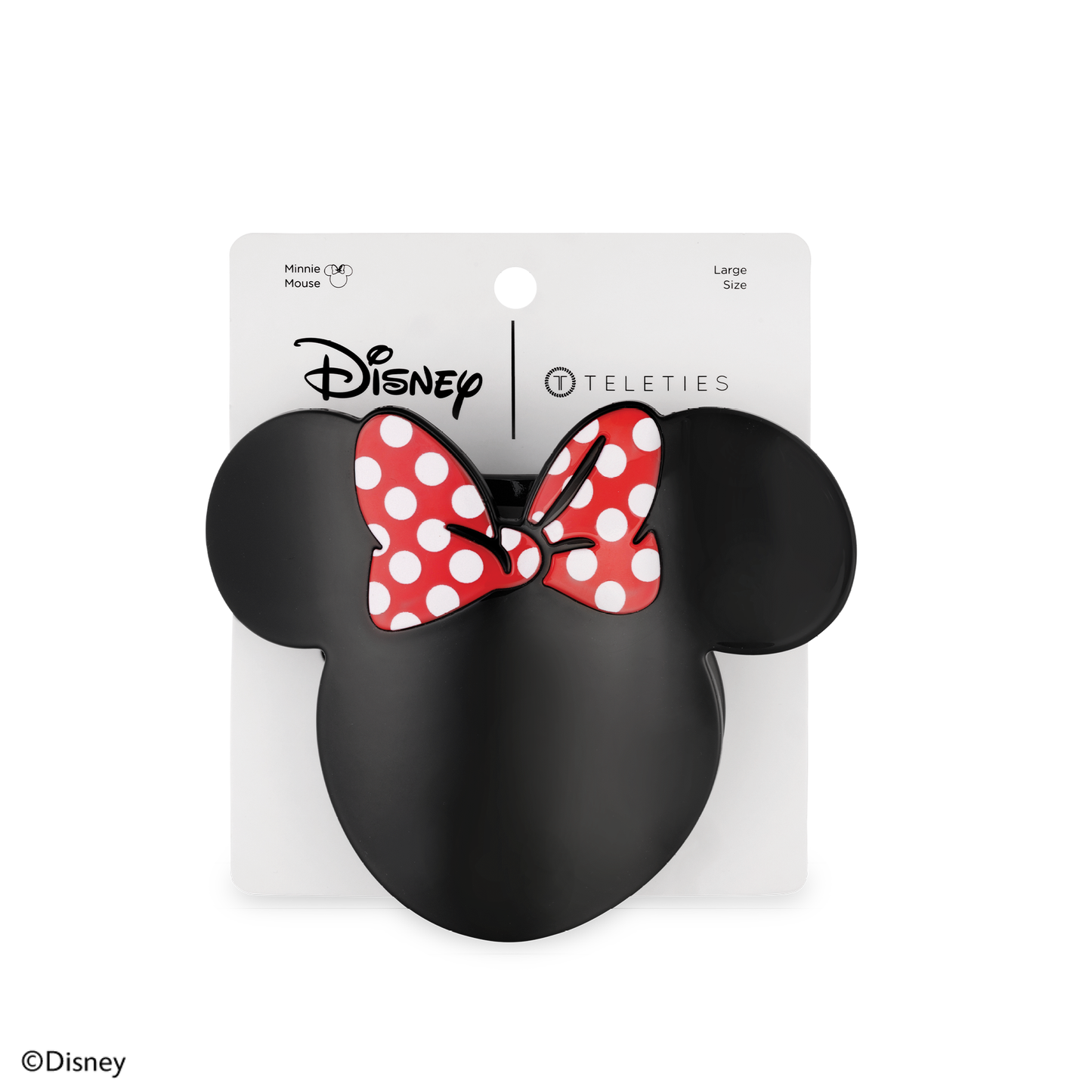TELETIES - Disney: Minnie Mouse Shaped | Large |  Flat Hair Clip