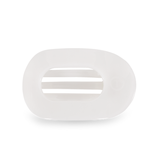 TELETIES - Round Flat Hair Clip | Small | Coconut White