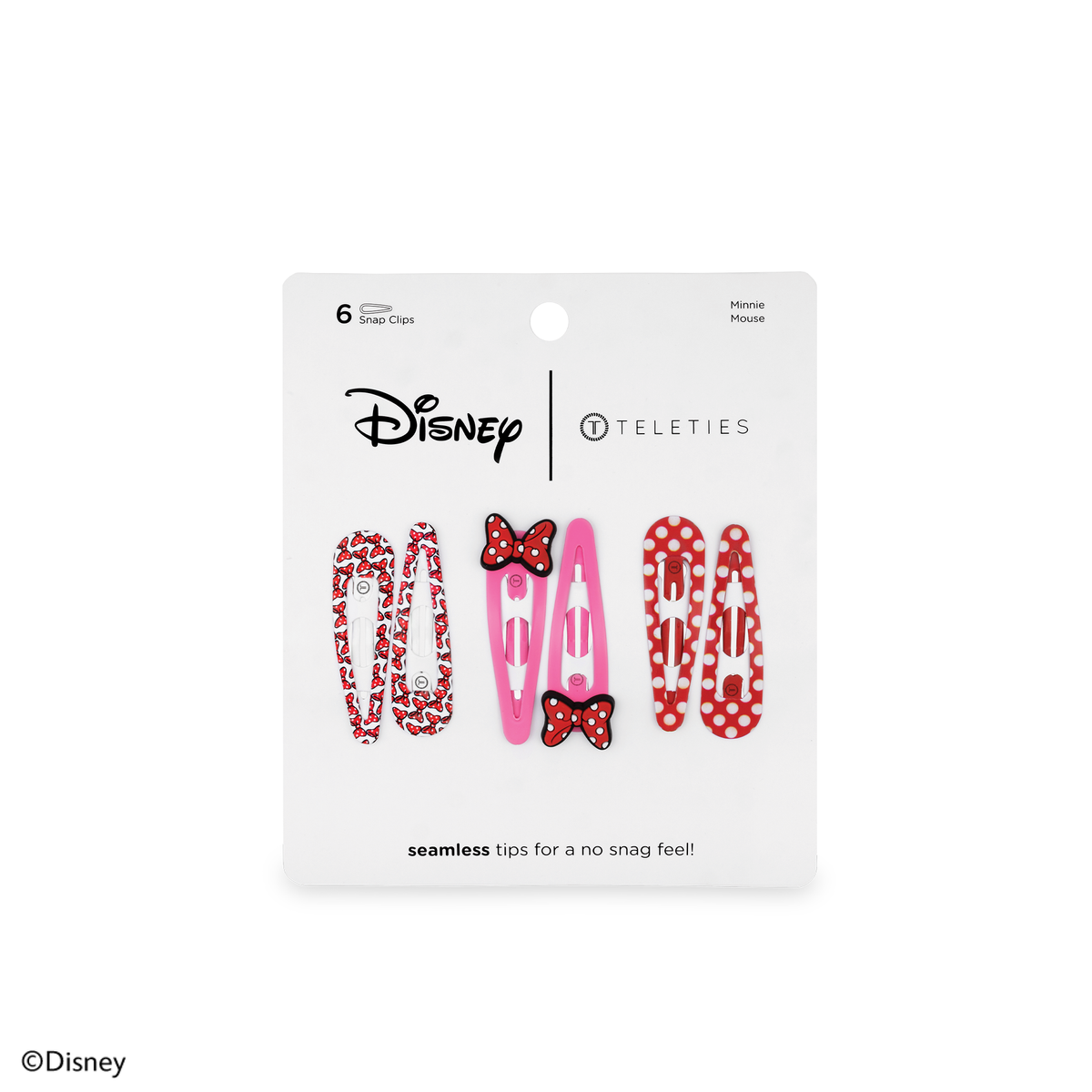 TELETIES - Minnie Mouse Snap Clip (6ct)