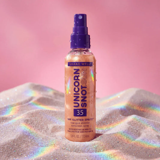 Unicorn Snot | Glitter Beauty - SPF 35 Glitter Spritz | Sunscreen Spray | Rose Gold