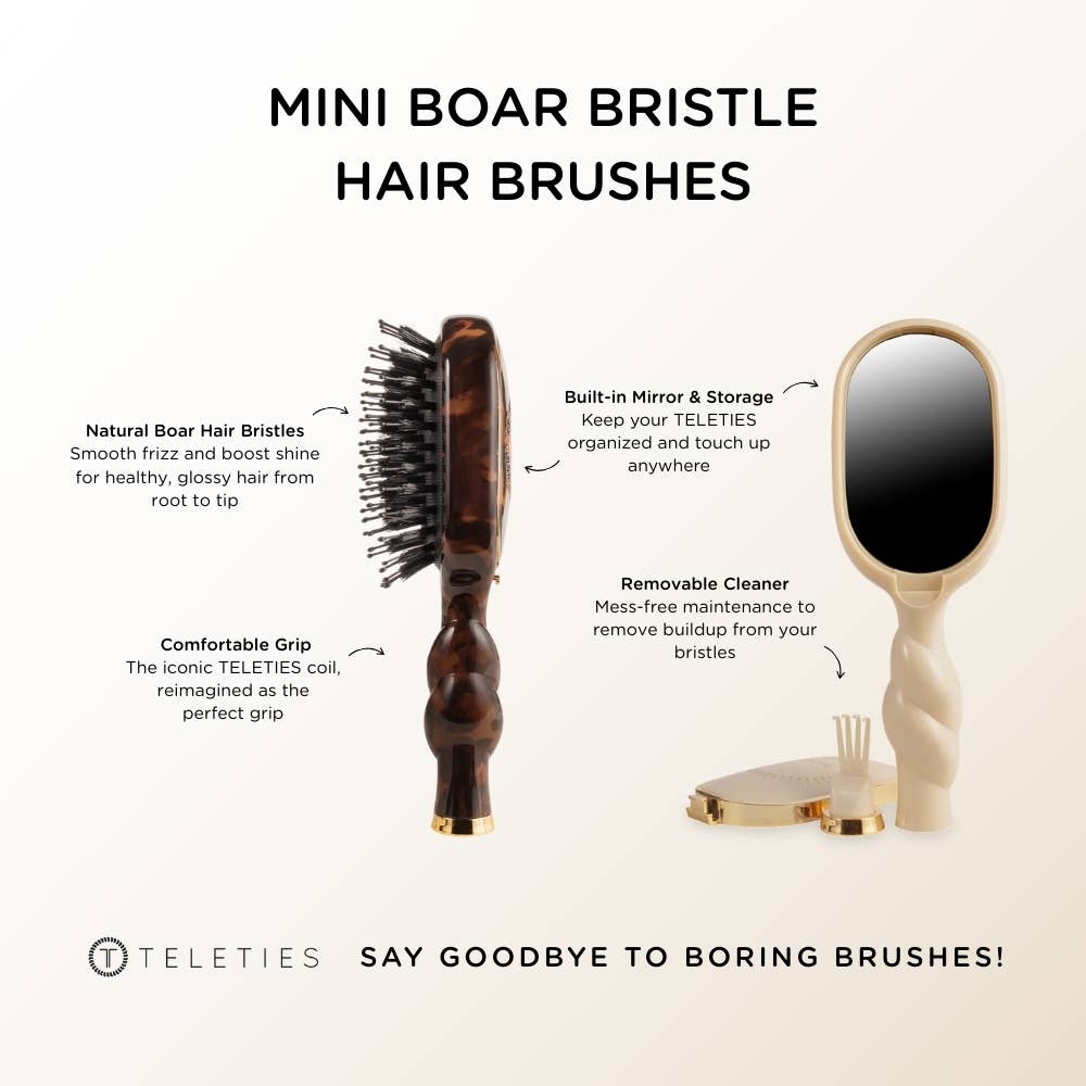 TELETIES - Mini Boar Brush | Tan