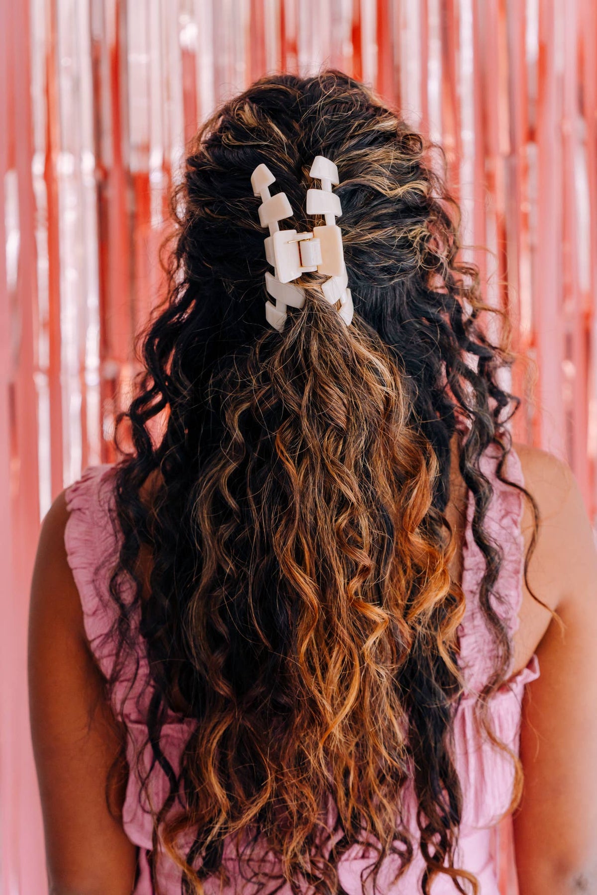 TELETIES - Classic Hair Clip | Large | Almond Beige