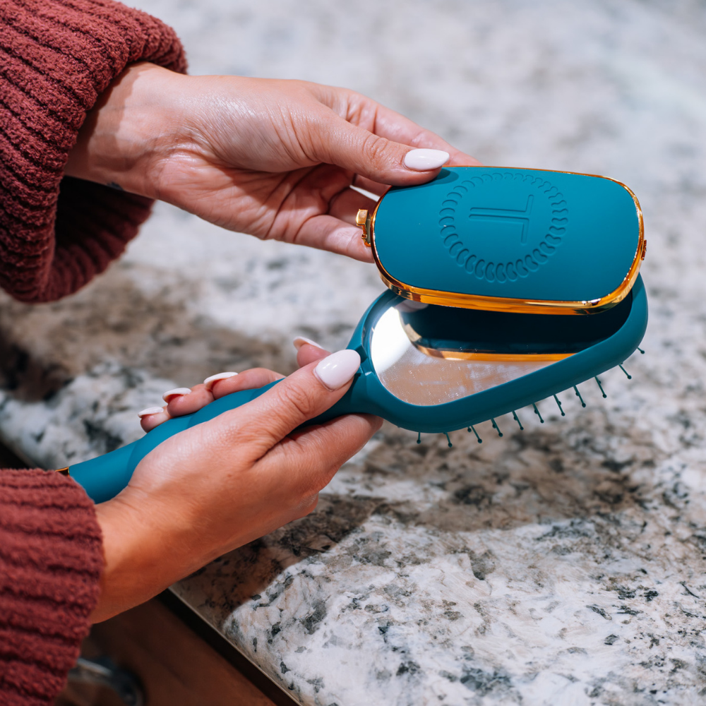 TELETIES - Detangler Hair Brush for Fine Hair - Teal With It