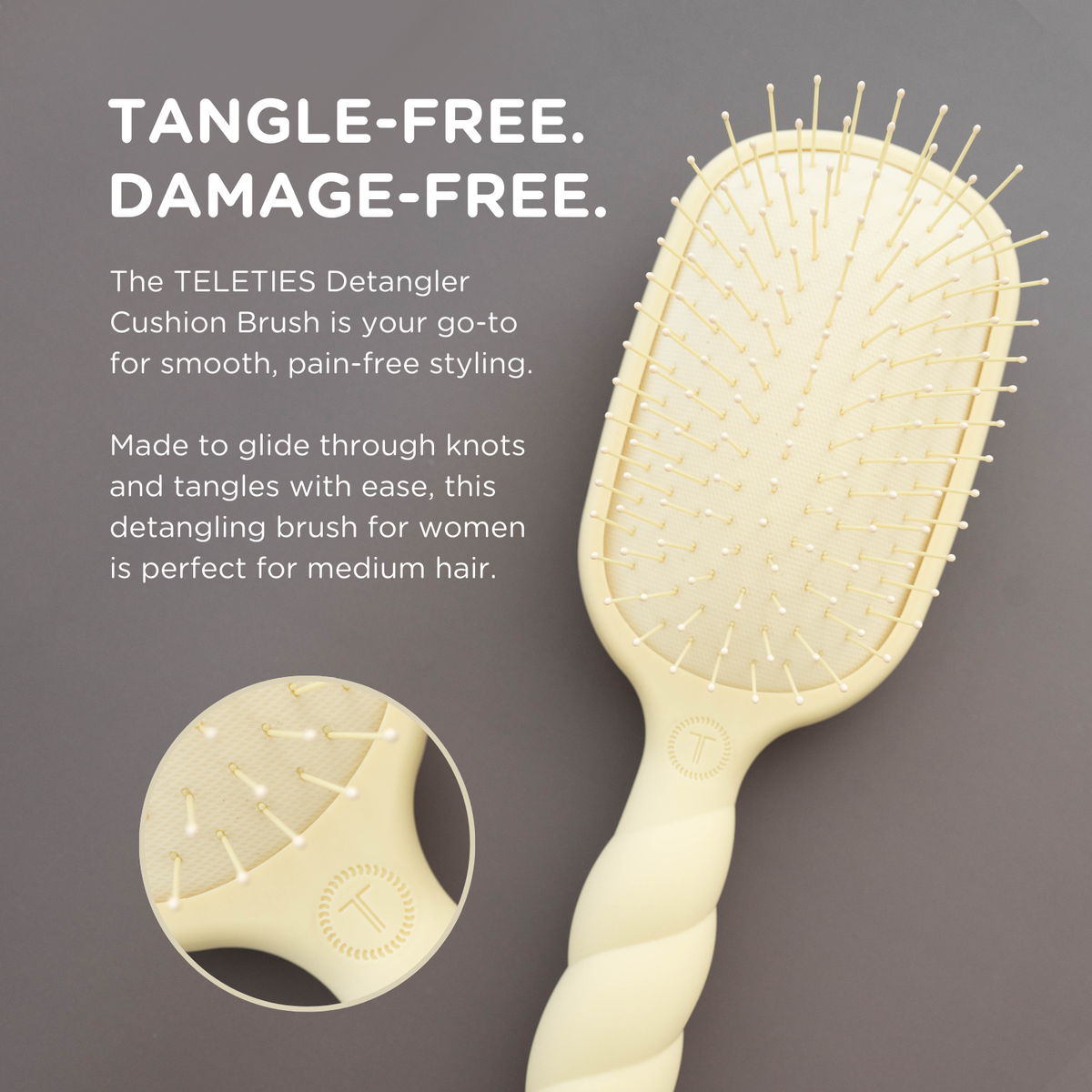 TELETIES - Detangler Brush |Tan| Medium