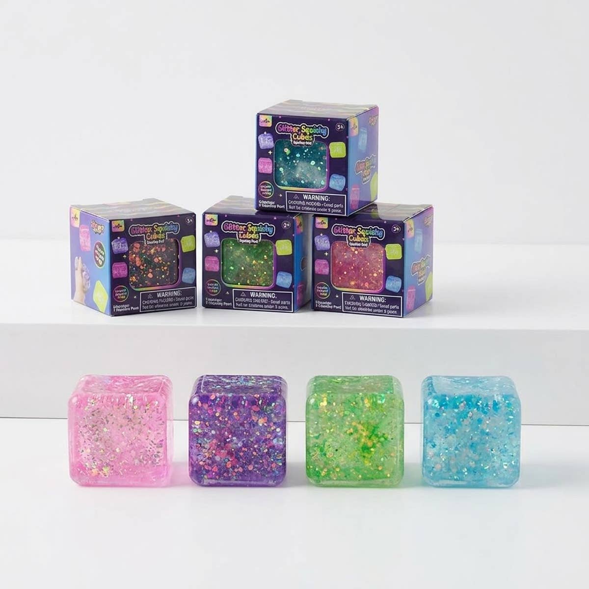 PINEAPPLE Beauty - UPD STB02842 Glitter Squishy Small Cubes - 18 pcs
