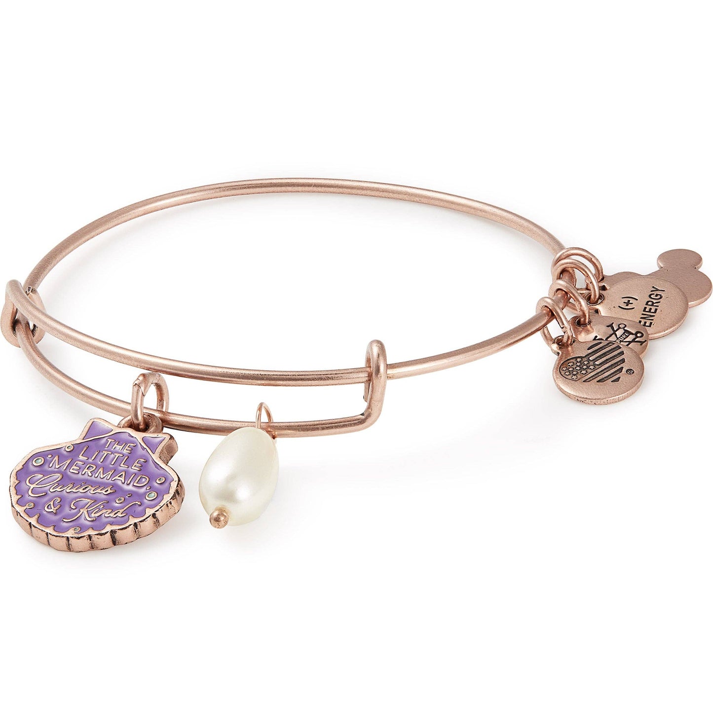 Alex and Ani - Disney® Ariel 'Curious & Kind' Duo Charm Bangle: Antiqued Rose Gold