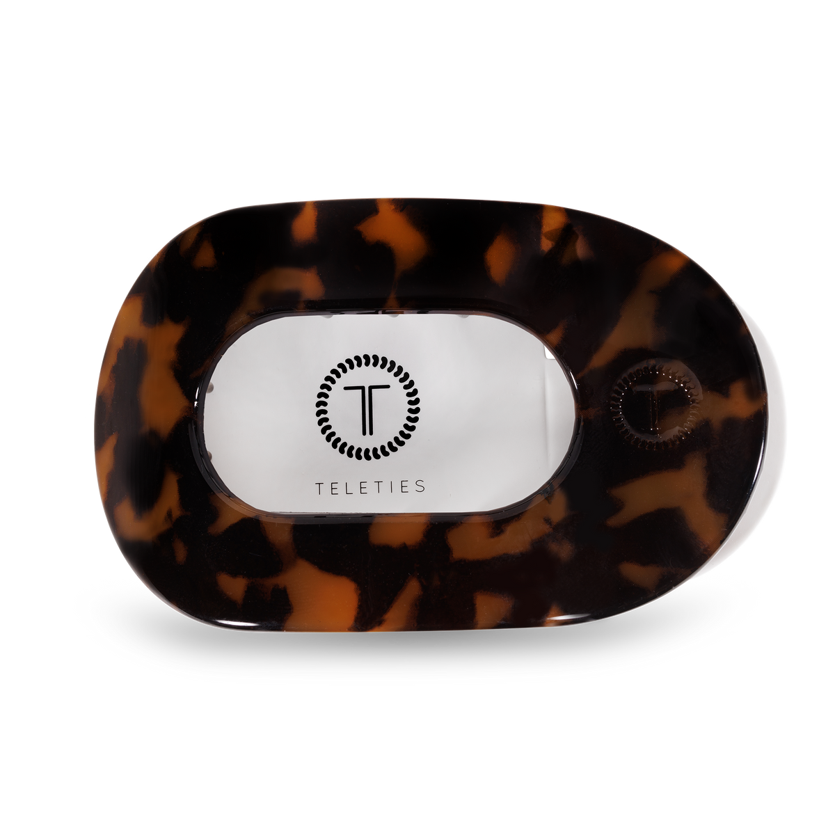 TELETIES - Round Flat Hair Clip | Large | Tortoise