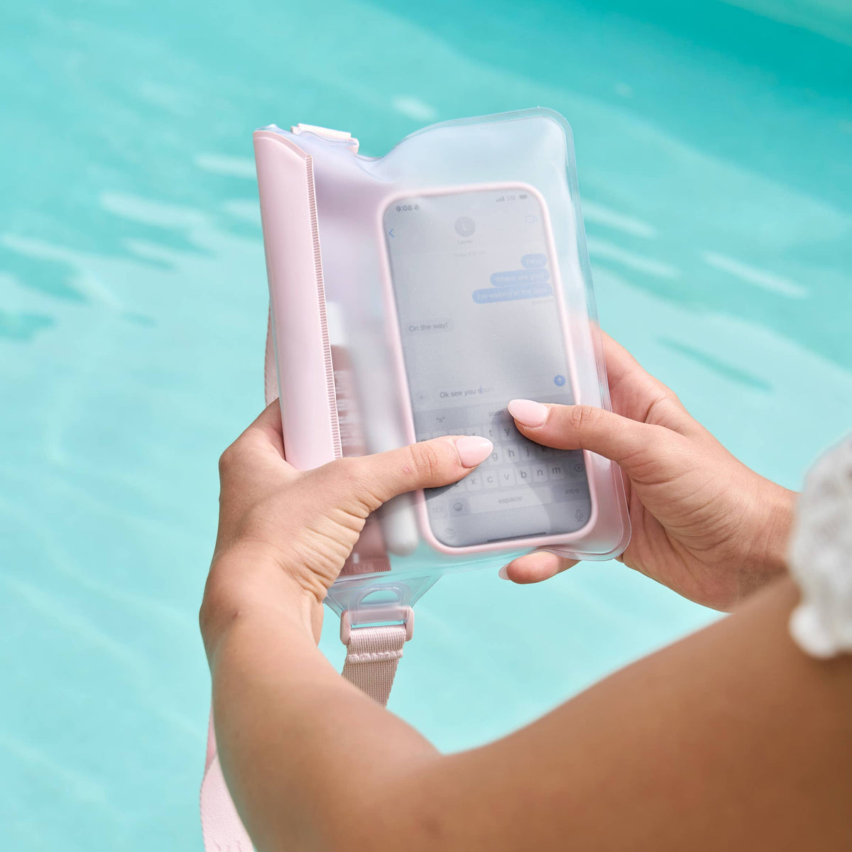 Case-Mate - Case-Mate Waterproof Phone Belt Bag: Ballet Pink Bow