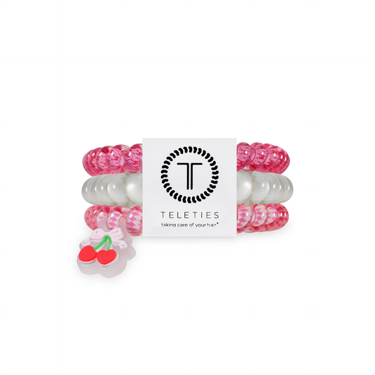 TELETIES - Spiral Hair Coils | Small | Cherry Bomb