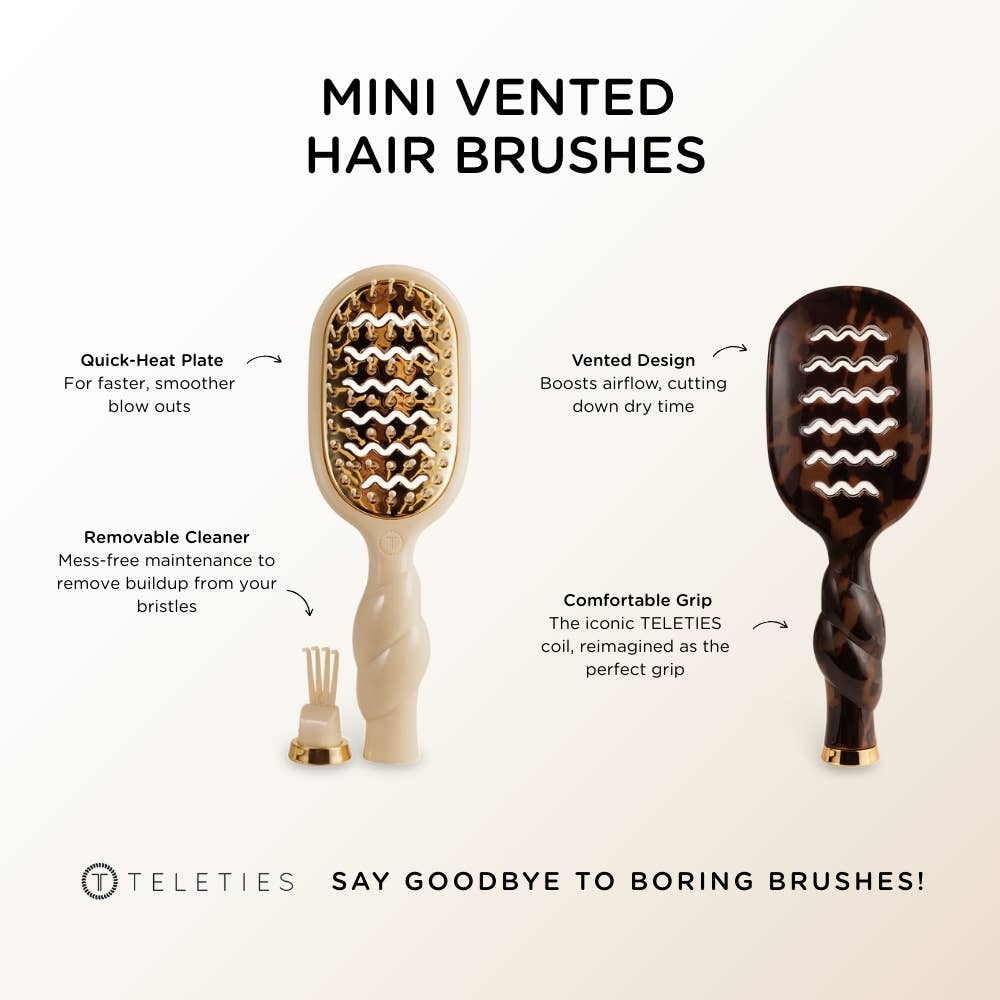 TELETIES - Mini Vented Brush | Tan