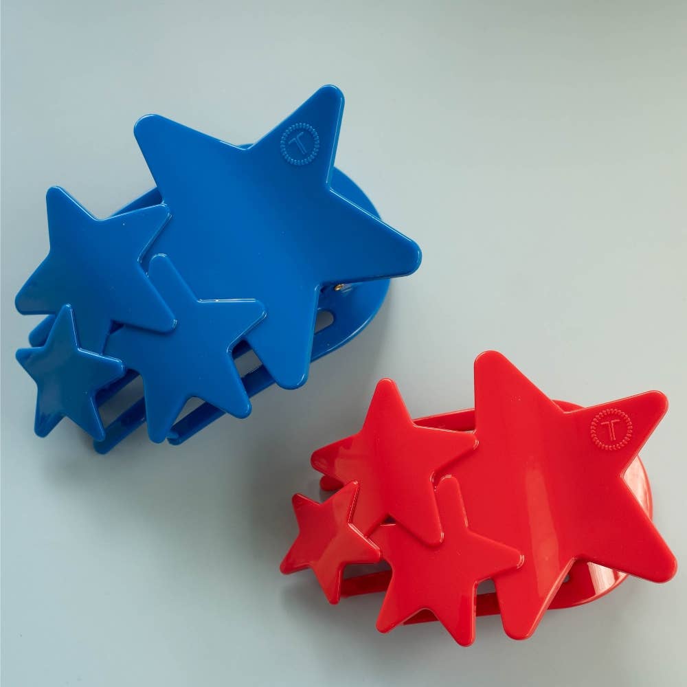 TELETIES - Flat Hair Clip | Medium | Blue Shooting Star