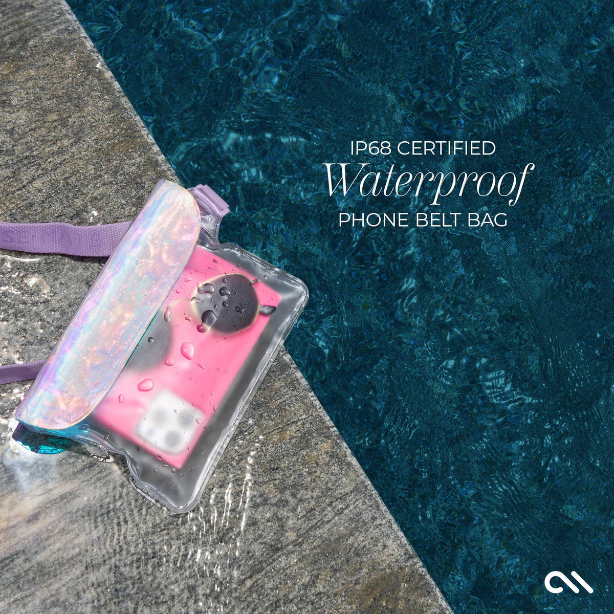 Case-Mate - Case-Mate Waterproof Phone Belt Bag: Ballet Pink Bow