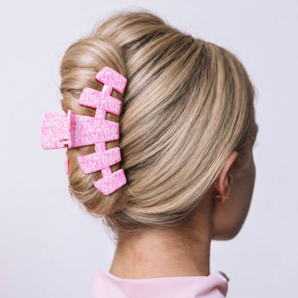 TELETIES - Classic | Breast Cancer Awareness | Large | Claw Clip