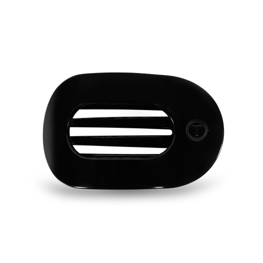 TELETIES - Round Flat Hair Clip | Med. | Jet Black