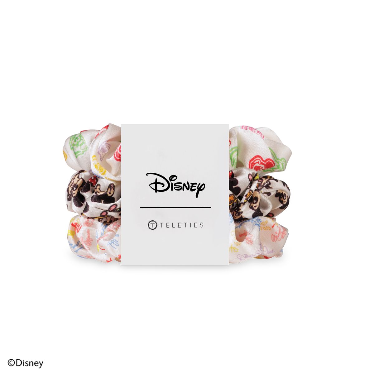 TELETIES - Mickey and Friends | Large | Silk Scrunchies