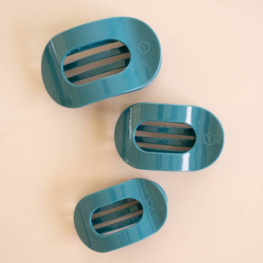 TELETIES - Teal With It Small Flat Round Hair Clip
