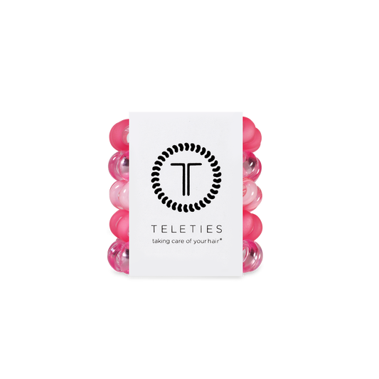 TELETIES - Spiral Hair Coils | Tiny | Pretty in Pink Hair Ties
