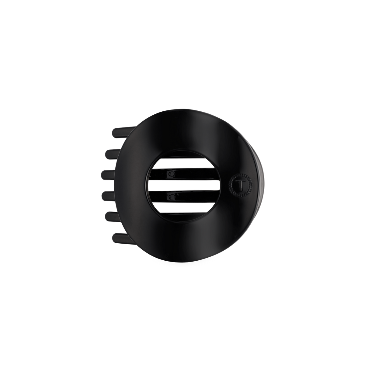 TELETIES - Jet Black | Medium | Flat Circle Hair Clip