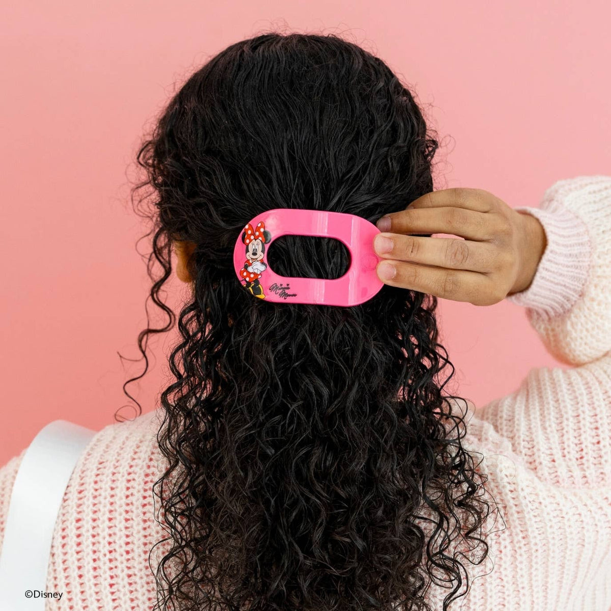 TELETIES - Minnie Mouse | Medium | Flat Round Hair Clip