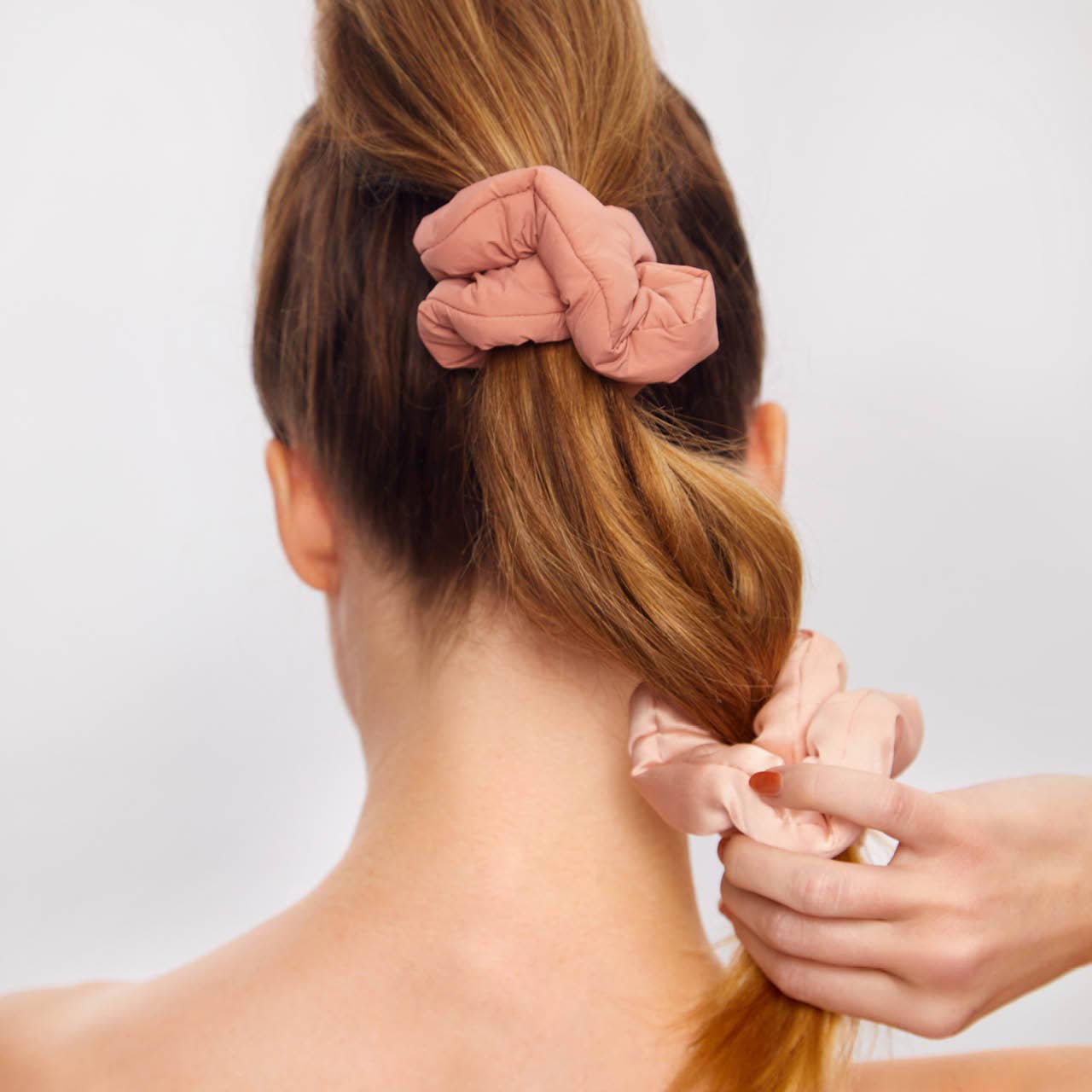 KITSCH - Recycled Fabric Cloud Scrunchies 3pc Set - Rosewood