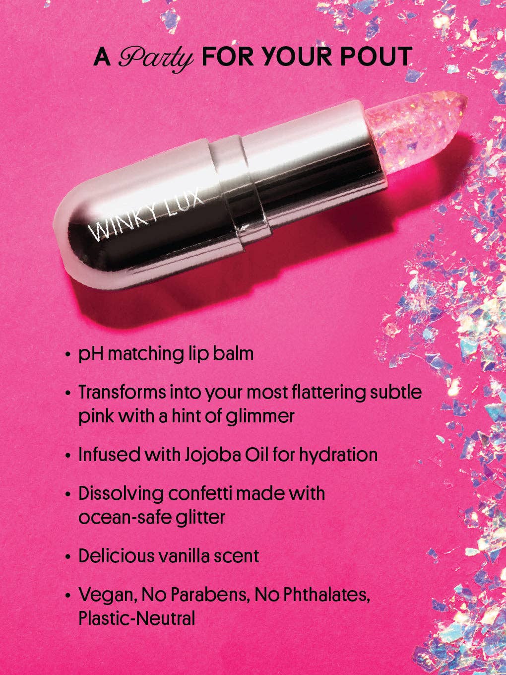 Winky Lux - Glitter Confetti pH Lip Balm: Rainbow Confetti