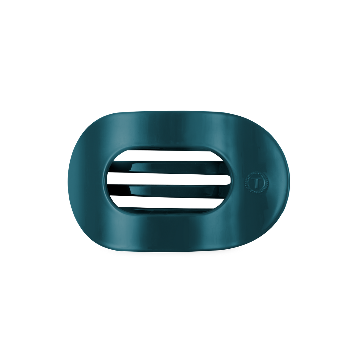 TELETIES - Teal With It | Medium | Flat Round Hair Clip