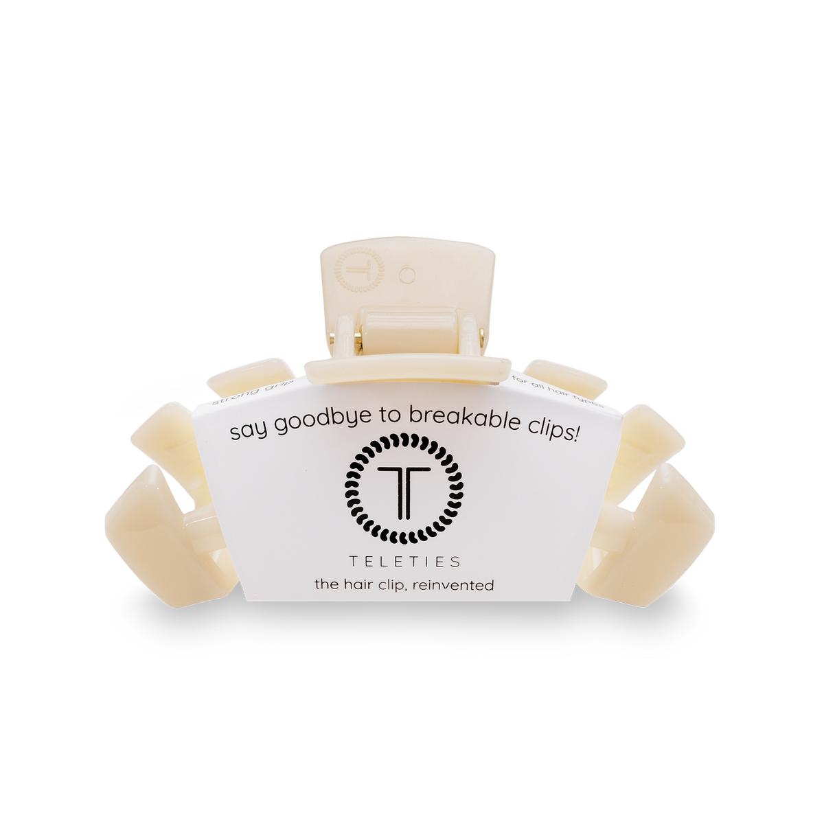 TELETIES - Classic Hair Clip | Small | Almond Beige