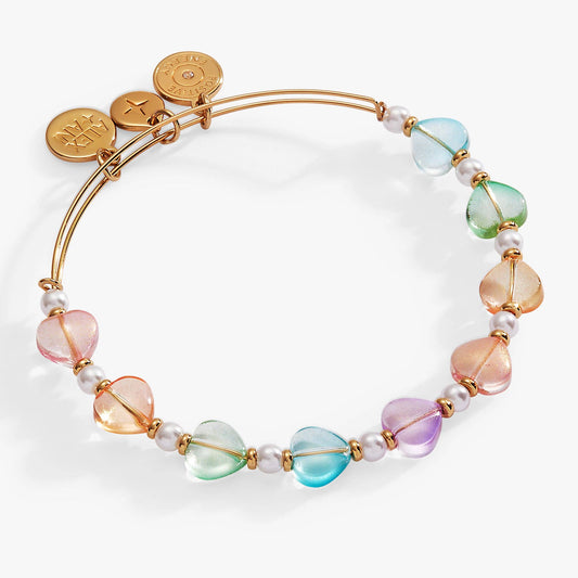 Alex and Ani - Colorful Heart Beaded Bangle: Gold