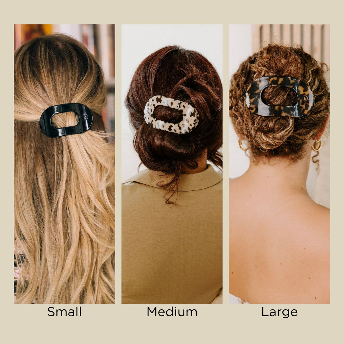 TELETIES - Round Flat Hair Clip | Large | Tortoise