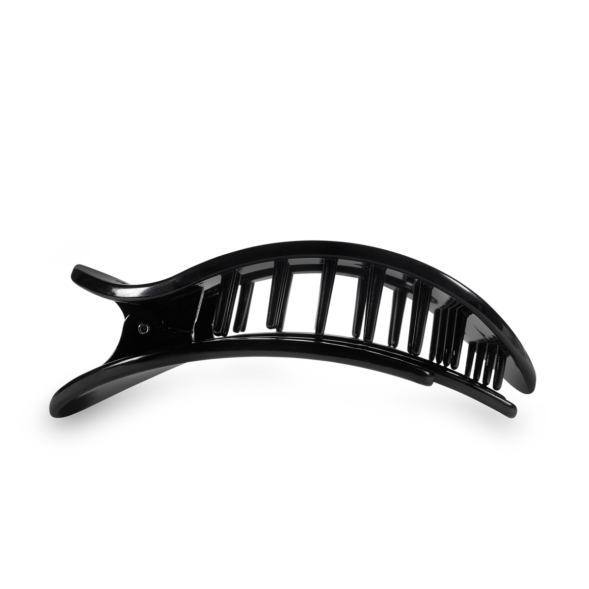 TELETIES - Round Flat Hair Clip | Large | Jet Black