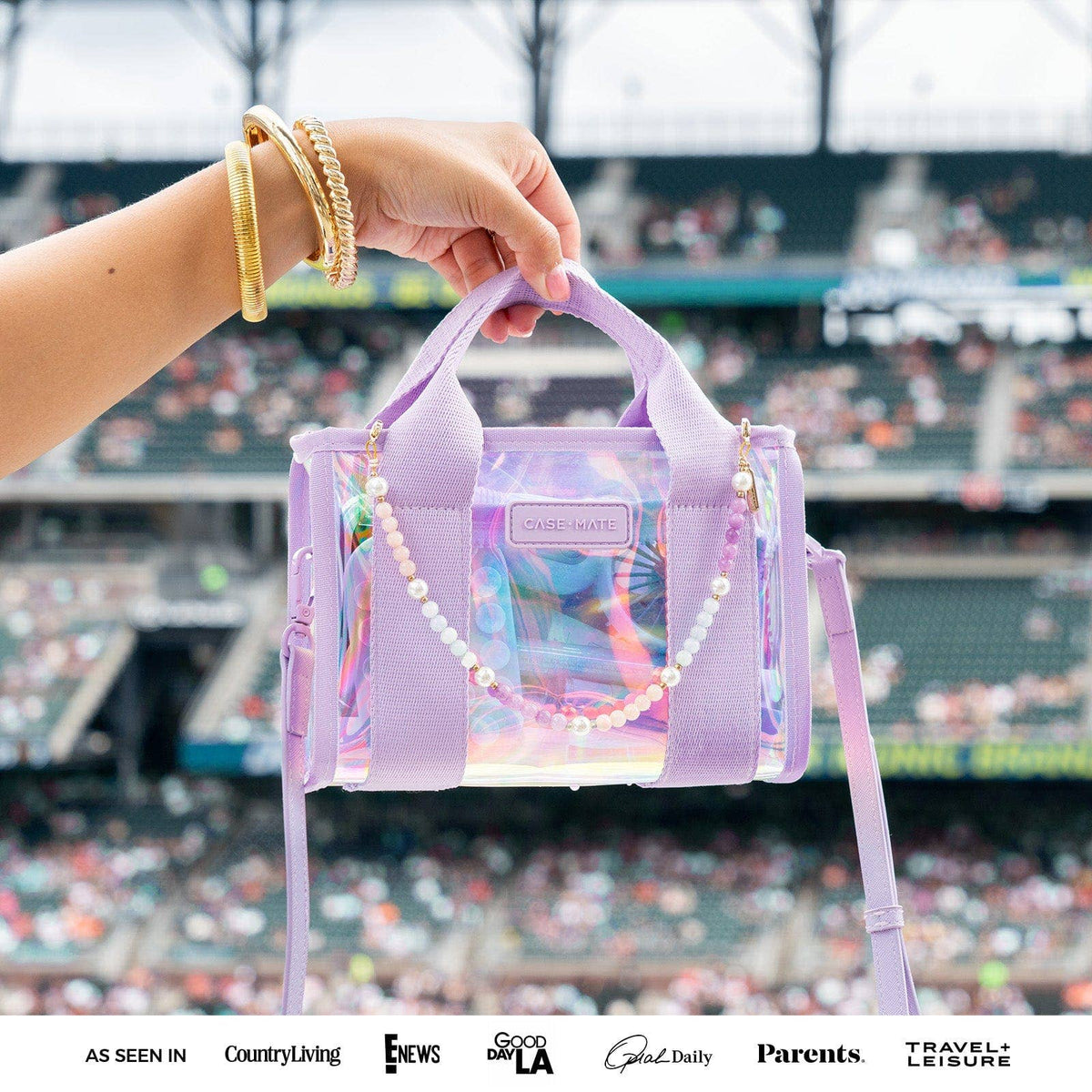 Case-Mate - Case-Mate Clear Stadium Bag: Varsity Red Bow