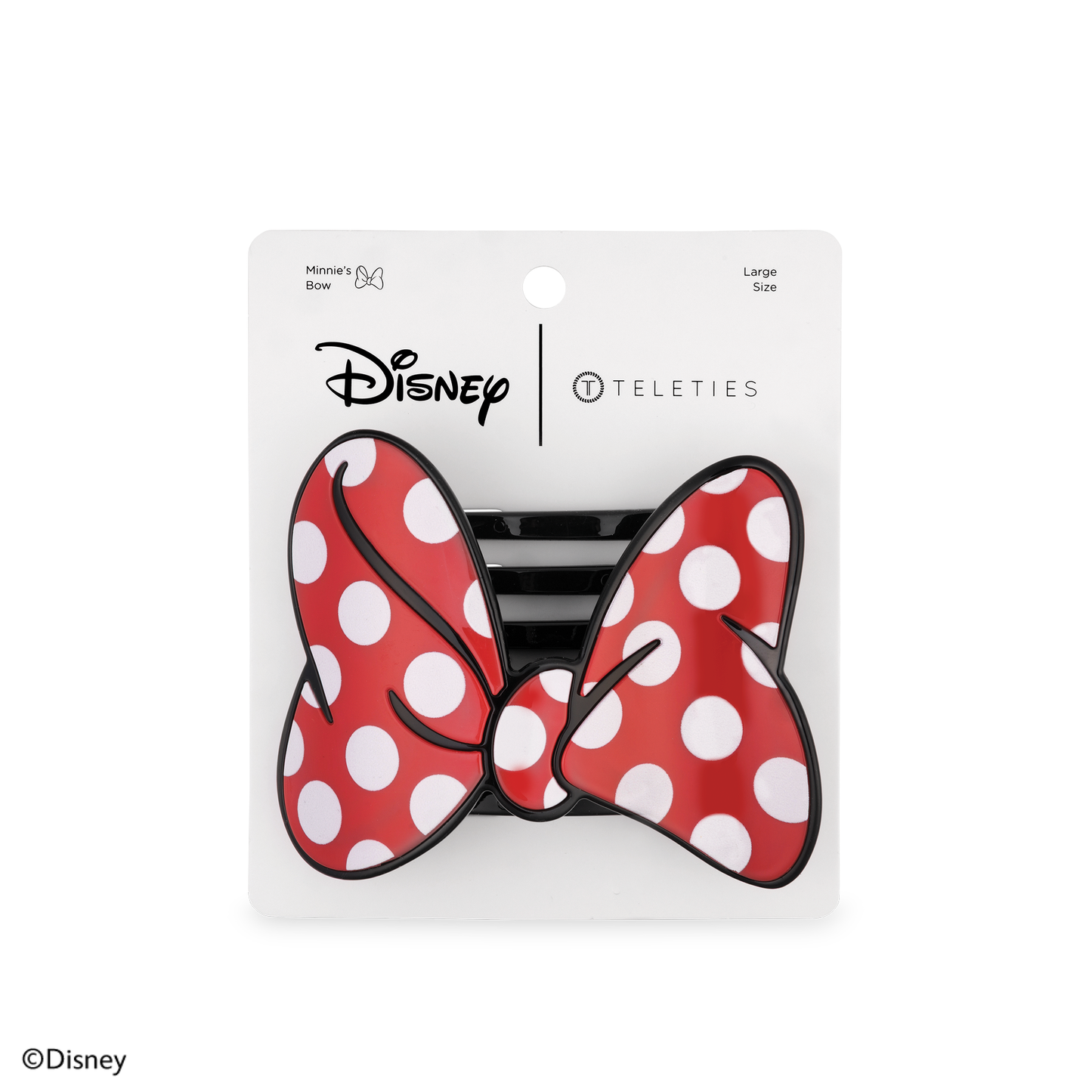 TELETIES - Disney: Minnie's Bow | Large |  Flat Hair Clip
