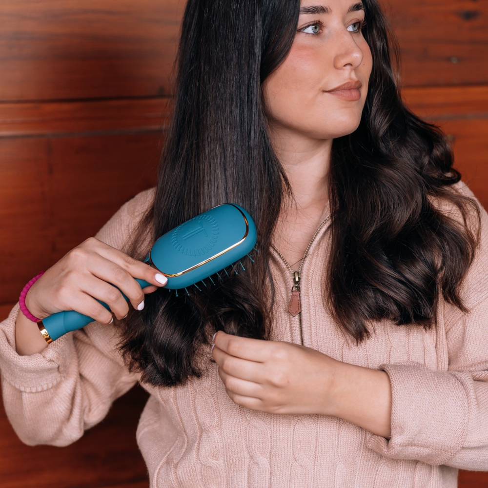 TELETIES - Detangler Hair Brush for Fine Hair - Teal With It