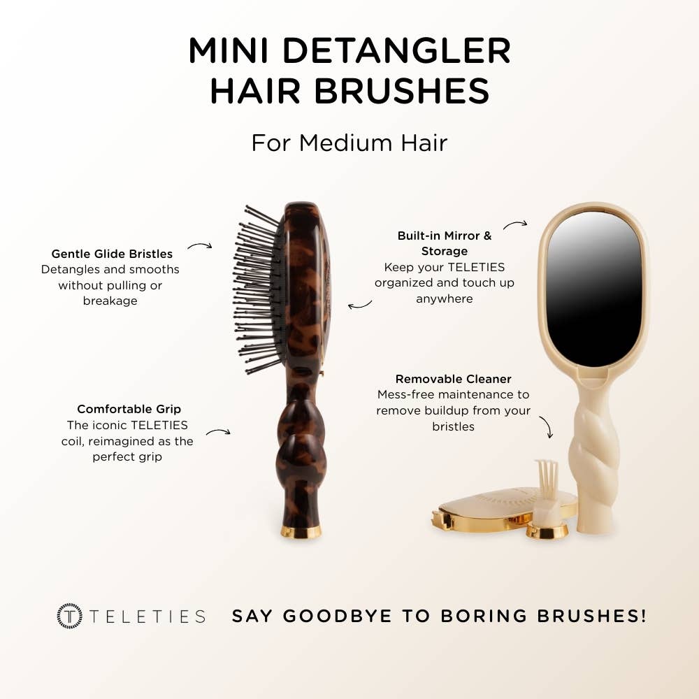 TELETIES - Mini Detangler Brush | Tan | Medium