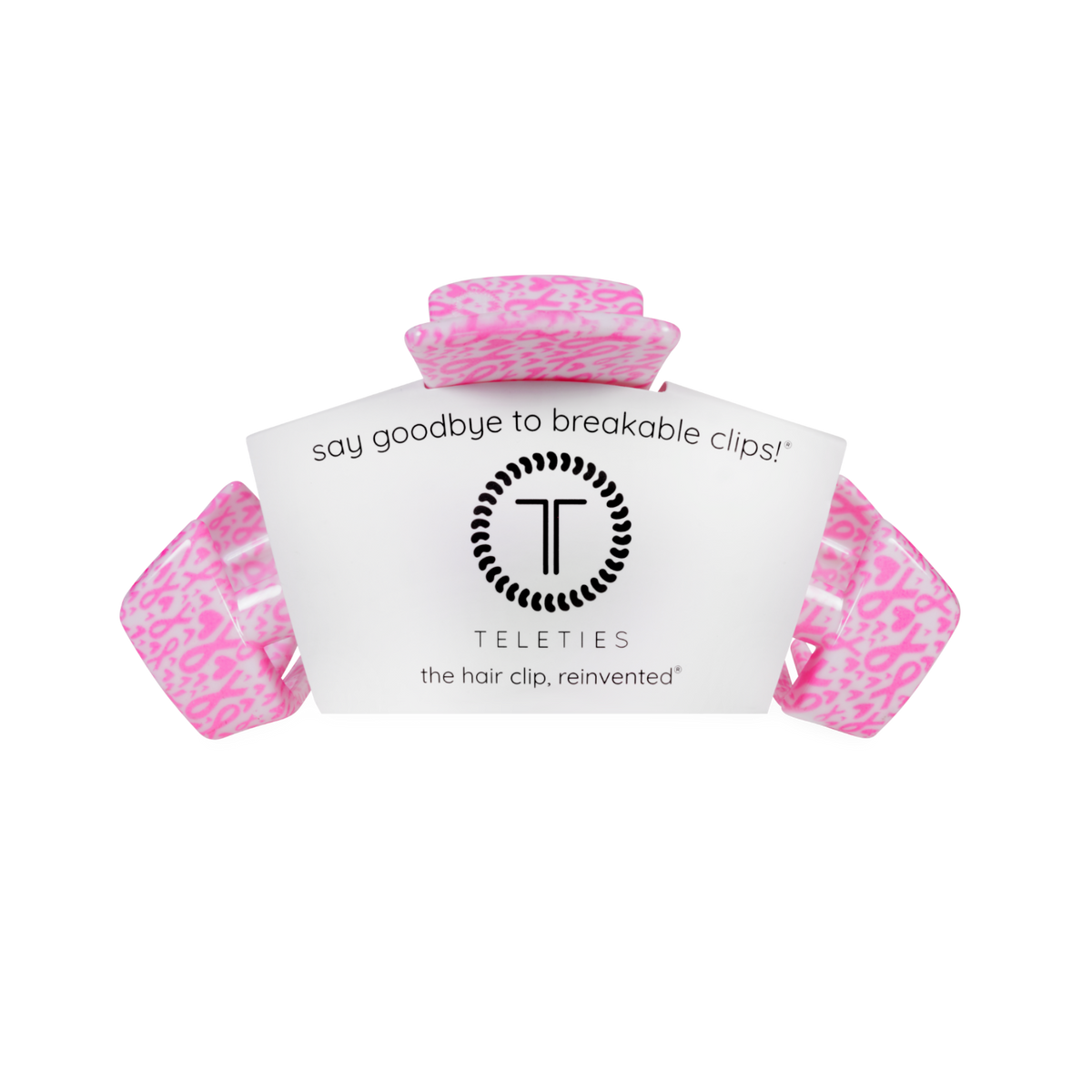 TELETIES - Classic | Breast Cancer Awareness | Medium | Claw Clip