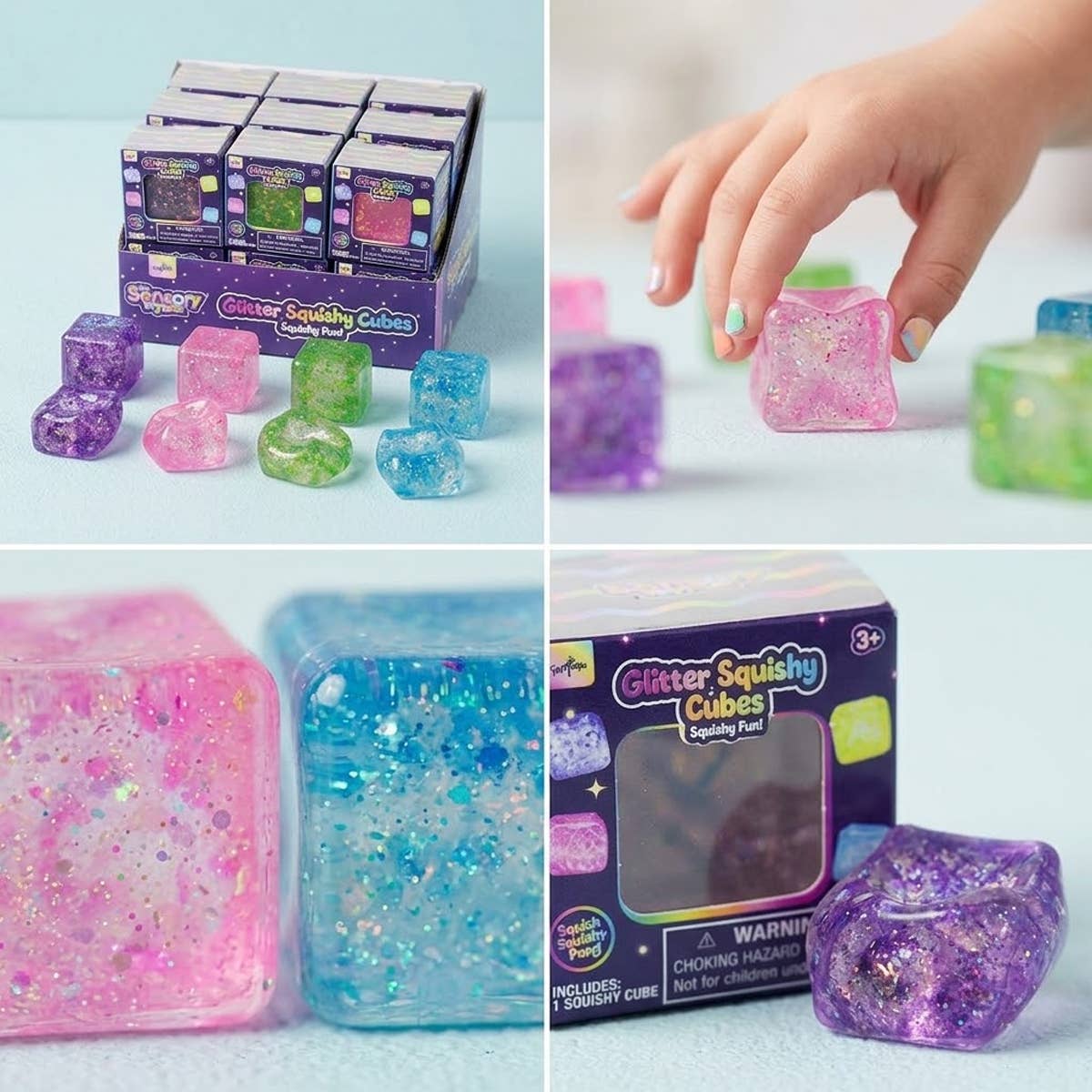 PINEAPPLE Beauty - UPD STB02842 Glitter Squishy Small Cubes - 18 pcs
