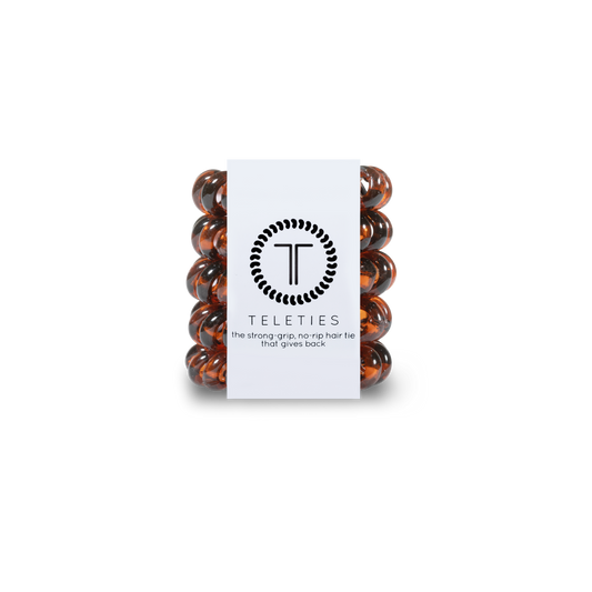 TELETIES - Spiral Hair Coils | Tiny | Tortoise Hair Ties