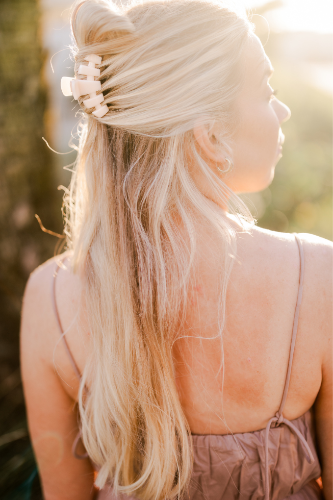 TELETIES - Classic Hair Clip | Small | Almond Beige
