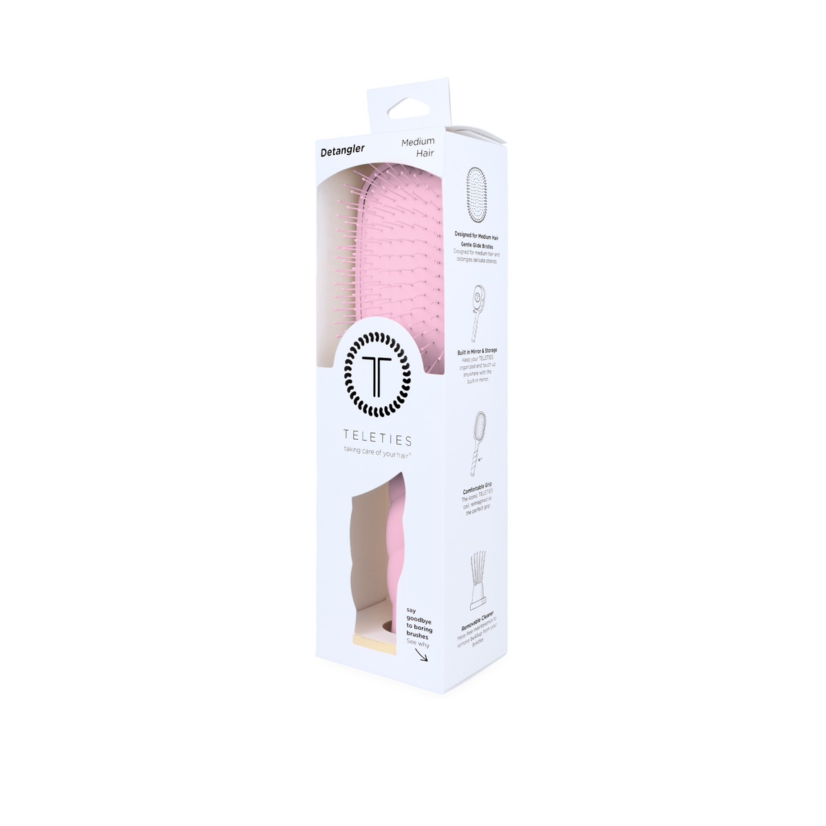 TELETIES - Detangler Brush | Bubblegum Pink | Medium