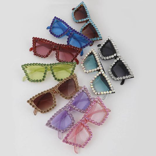 3AM BY H&D ACCESSORIES - Beaded Rhinestone Sunglasses: Multicolor