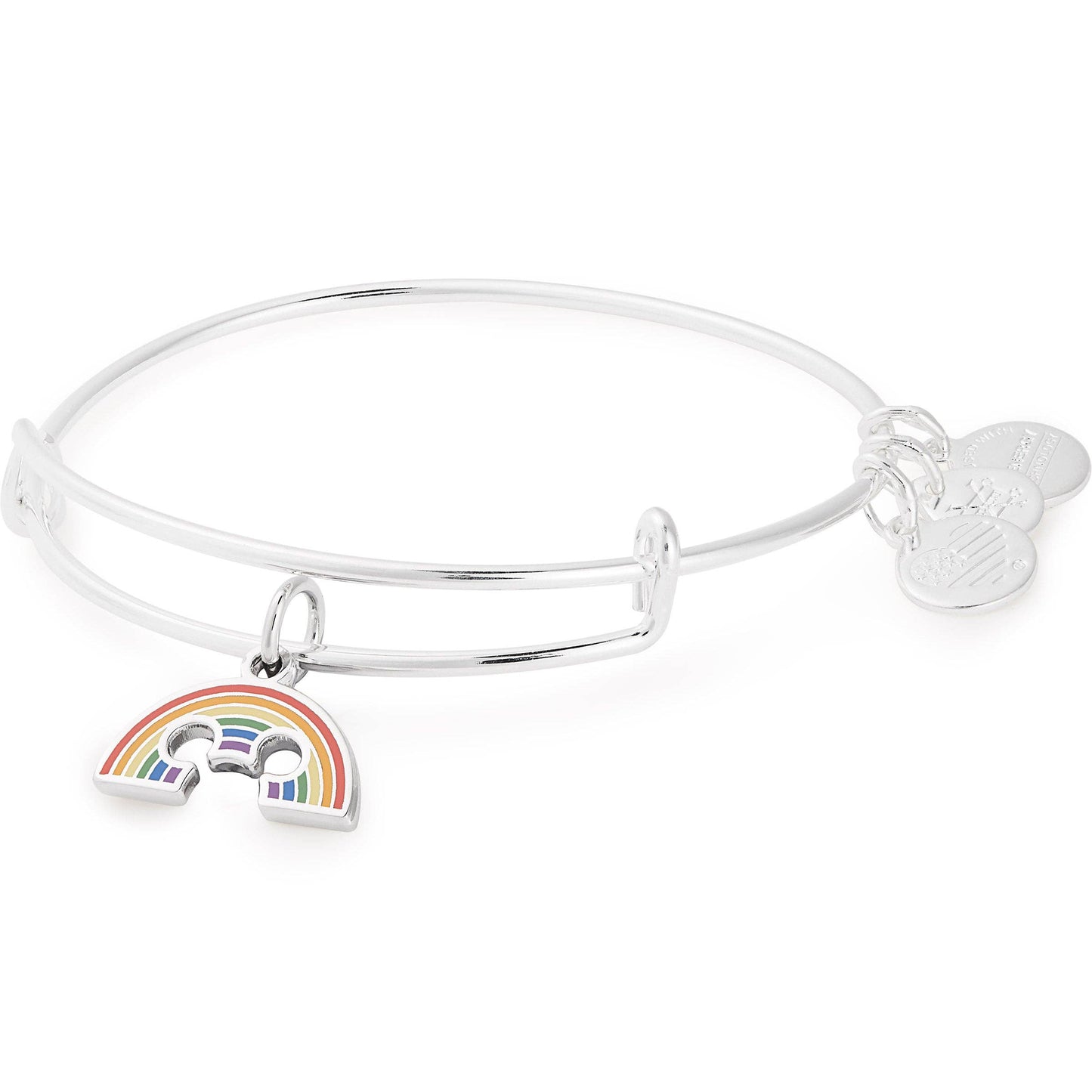 Alex and Ani - Disney® Rainbow Mickey Charm Bangle: Silver