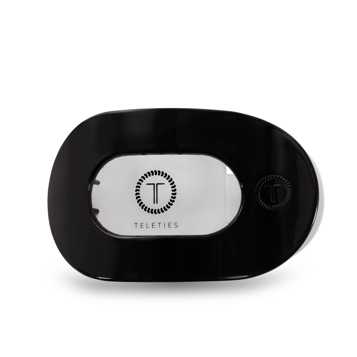 TELETIES - Round Flat Hair Clip | Large | Jet Black