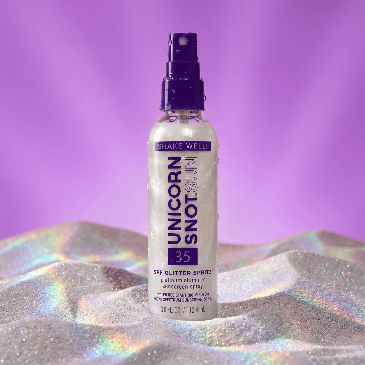 Unicorn Snot | Glitter Beauty - SPF 35 Glitter Spritz | Sunscreen Spray | Platinum
