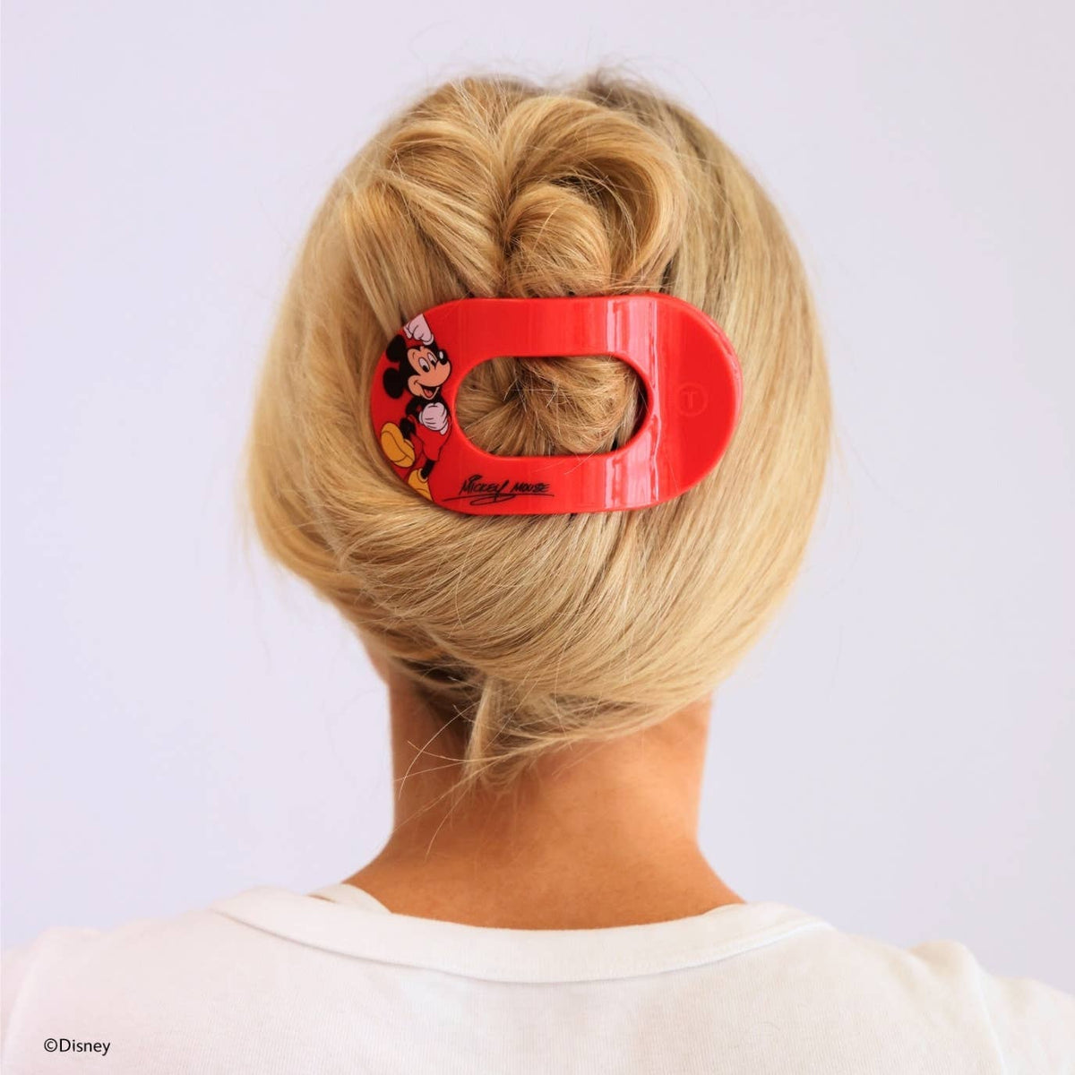 TELETIES - Mickey Mouse | Large | Flat Round Hair Clip