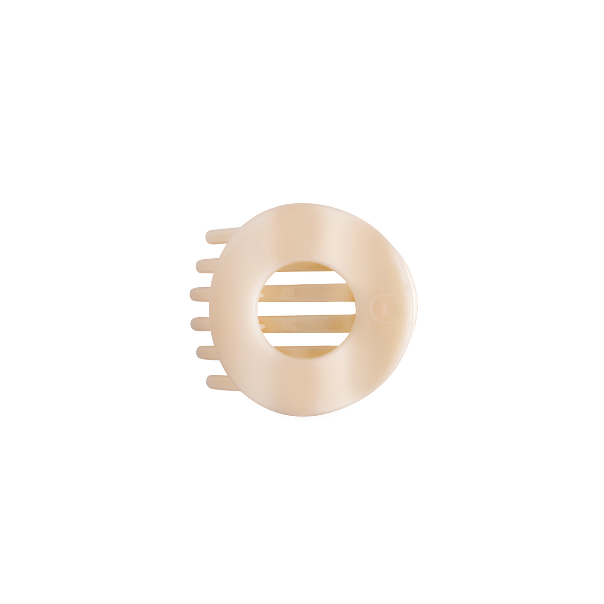 TELETIES - Almond Beige | Small | Flat Circle Hair Clip