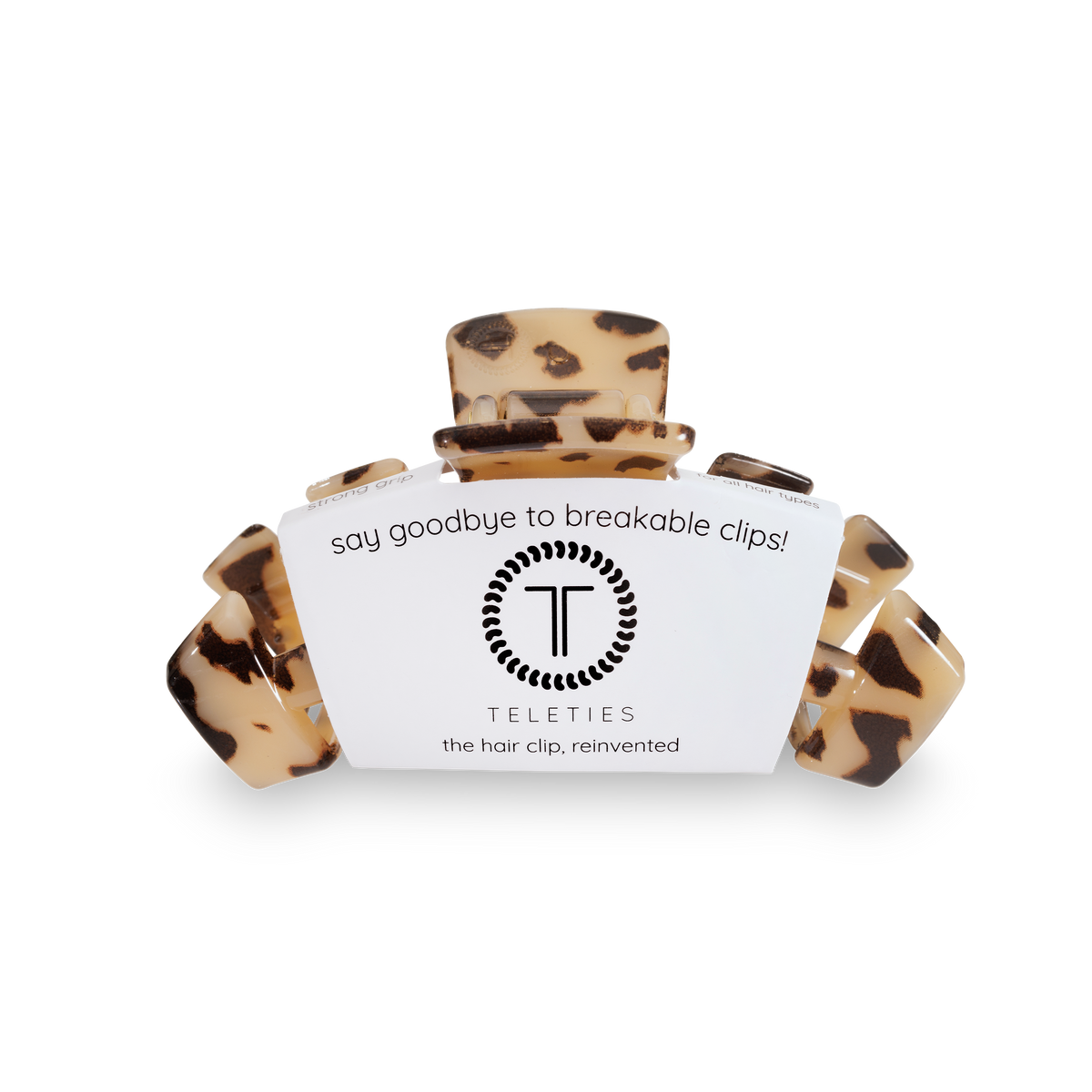TELETIES - Classic Hair Clip | Medium | Blonde Tortoise