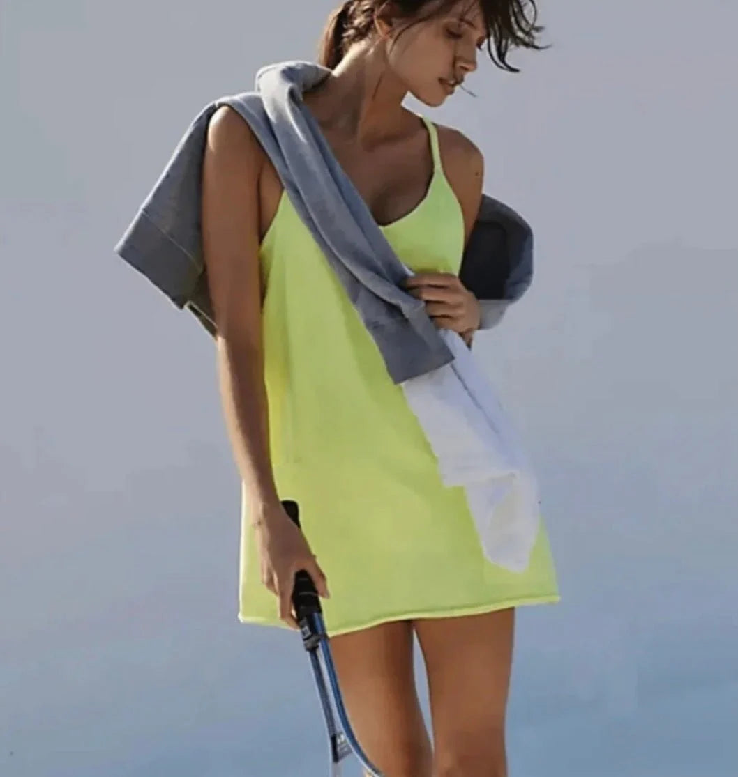 Free People Movement Hot Shot Mini Dress - Vapor Lime